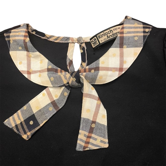 Kinloch Anderson Scotland girls black dress with tartan collar size 6-7 120cm - Picture 2 of 8